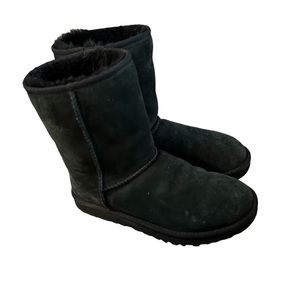 UGG Classic Black Short Suede Water-Repellent Boots women size 8
